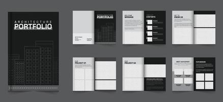 Architecture portfolio or Architect Portfolio Layout or interior portfolio Brochure template design vector