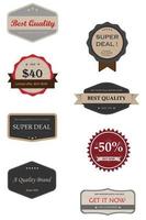 Sale offer badges set. Abstract sale banner, tag, sticker collection. Special offer, best price, buy now concept badges vector illustration.