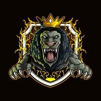 Lions lighting mascot logo design illustration for sport or e-sport team vector