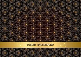 Fabric luxury pattern vintage mandala design gold background vector