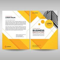 Business brochure cover template with yellow geometric shapes vector