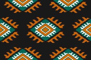 Ethnic ikat seamless pattern in tribal. American, Mexican style. Aztec geometric ornament print. vector