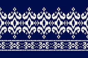 Border ethnic ikat pattern art. Fabric American, mexican style. Geometric striped native. vector
