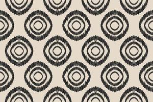 Ethnic ikat seamless pattern in tribal. Aztec geometric ornament print. Fabric circle pattern. vector
