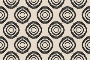 Ethnic ikat seamless pattern in tribal. Aztec geometric ornament print. Fabric circle pattern. vector