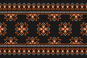 patrón sin costuras ikat en tribal. arte de patrón étnico de tela. decoración de flores vector