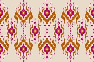 Fabric Indian style. Ethnic Ikat seamless pattern in tribal. vector