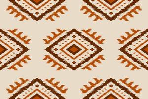 Fabric ikat pattern art. Geometric ethnic seamless pattern traditional. American, Mexican style. vector