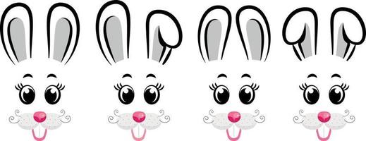Collection of Easter bunnies. Easter Bunnies vector