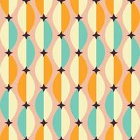 Retro vintage Mid Century pattern in 70s style. Vector illustration