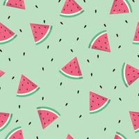 Watermelon slices seamless pattern background illustration. Colorful juicy summer tropical vector pattern