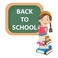 Cute characters and a concept of education for back to school vector