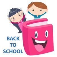 Cute characters and a concept of education for back to school vector