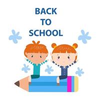 Cute characters and a concept of education for back to school vector