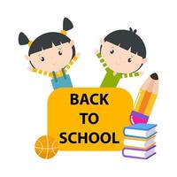 Cute characters and a concept of education for back to school vector