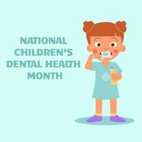 National Children Dental Health Month. Banner vector