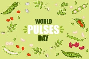 World pulses day. Banner on a green background vector