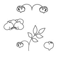 A set of different soybeans outline. The world of legumes. vector