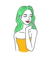 Beautiful Female Model Flat Vector Illustration