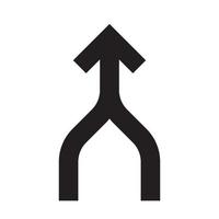 two arrows merging icon vector  collaboration, partnership, alliance, joining and growth concept for graphic design, logo, website, social media, mobile app, UI illustration
