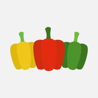 ilustración de vector de imágenes prediseñadas de pimiento o paprika. pimiento vegetal Fruta comida orgánico ingredientes planta vegano saludable dieta hierba cocina delicioso