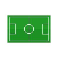 Soccer football with green fields elements with on white background. vector