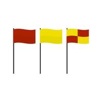 Soccer football with three flags elements on white background. vector