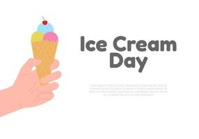 Ice cream day background celebrated on december 13. vector
