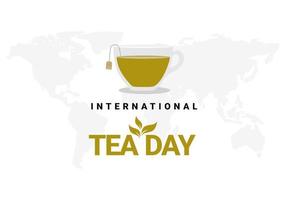 fondo del día internacional del té celebrado el 15 de diciembre. vector
