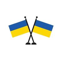 Vector template of Ukraine flag on pole