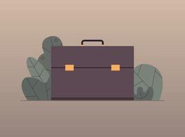 Briefcase and business staff case concept flat vector illustration.