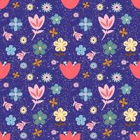 Floral seamless pattern on background vector