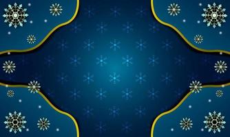 Dark blue color winter and christmas background with snowflakes vector