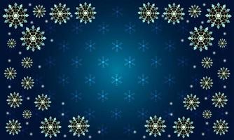 Dark blue color winter and christmas background with snowflakes vector