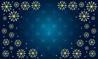 Dark blue color winter and christmas background with snowflakes vector