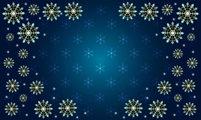 Dark blue color winter and christmas background with snowflakes