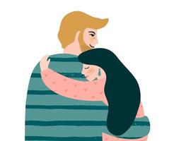 ilustración aislada romántica con hombre y mujer. amor, historia de amor, relación. concepto de diseño vectorial para el día de san valentín y otros usos. vector