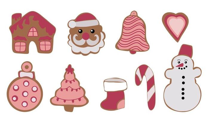 Festive gingerbread. Cookies in the form of men and different figures with icing. Merry Christmas. Celebration of New Year and Christmas.