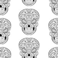 Skull with floral pattern vector