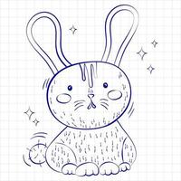 Rabbit pen notebook vector