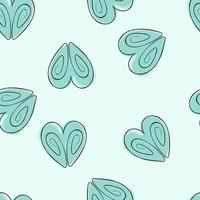 Pattern of hearts turquoise vector
