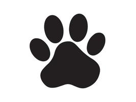 Silhouette of a cat's paw. Paw prints. A dog or cat puppy icon. A trace of a pet. vector