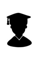 el avatar del graduado. icono de estudiante. ilustración vectorial en un estilo plano, aislado en un fondo blanco. vector