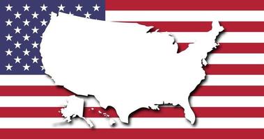 USA map and flag vector. America map. United States of America map and flag. Suitable for icon, logo, banner, background, or any content using America map theme vector