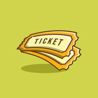 ticket illustration in cartoon style on isolated background. ticket concept icon vector
