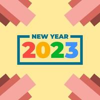 2023 new year greeting design in geometric style vector