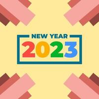 2023 new year greeting design in geometric style vector