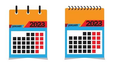 calendario 2023 feliz año nuevo calendario 2023 vector