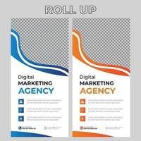 Corporate Roll Up Banner Design vector