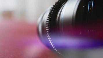 Focusing lens of digital camera. The Lens Of The Camera. Close-Up. Camera Focus Focusing And Shooting. Concept of proffesional service for photographic or filmmaker equipment video